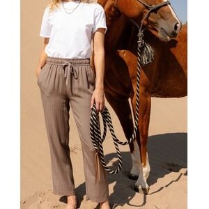 NWT Cozy Earth Sunset Crop Pant in Ebony Size Large Wide Leg Minimalist Casual